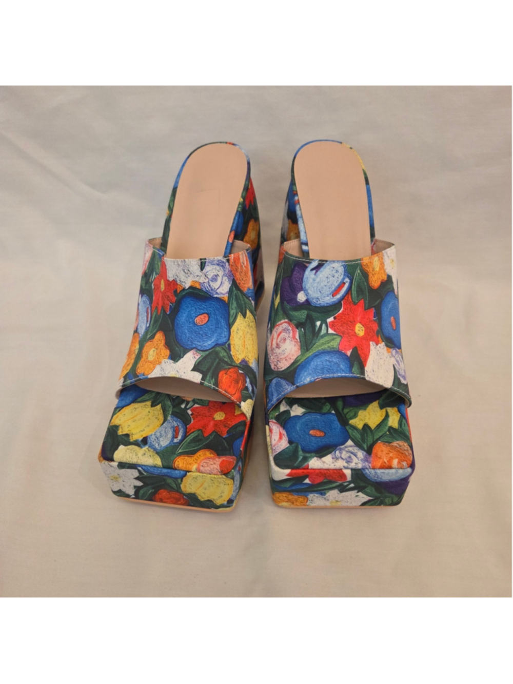 Women's Chunky Platform Bohemian 5 Inch Heel Square Open Toe size 41/10.5 - Picture 3 of 7